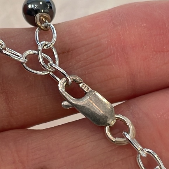 Sterling silver clasp triple layer glass bead elegant artisan made - Picture 3 of 7